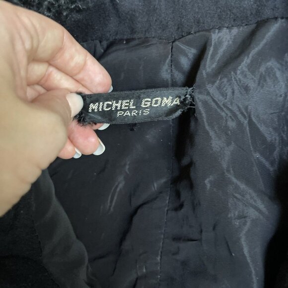 Vintage Michel Goma Coat Paris Black 50s Wool Button Down Coat Heavy‎ Lined - Picture 5 of 13